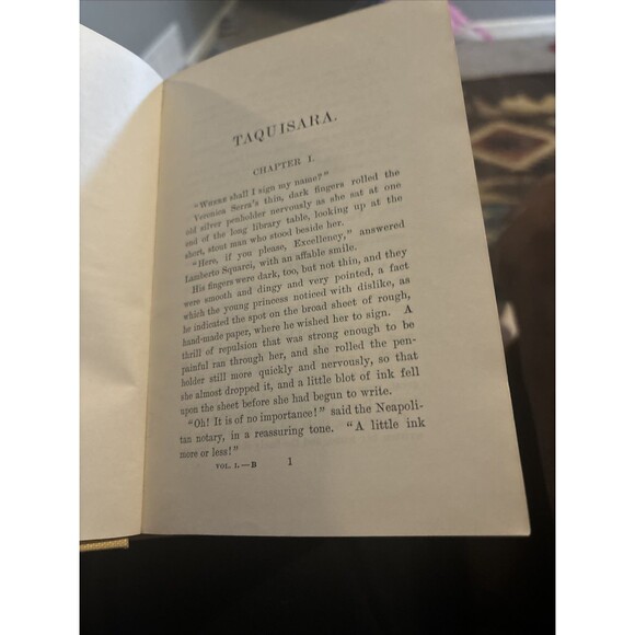 F. Marion Crawford  TAQUISARA  1896 Volume I Macmillan, NY B173 - Picture 7 of 16